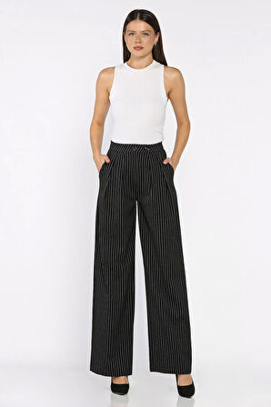 Kadın Çizgili Palazzo Pantolon