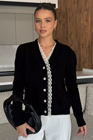 Kadın Ön Düğmeli Fistolu Triko Hırka (s-m-l-xl Beden Uyumludur.)