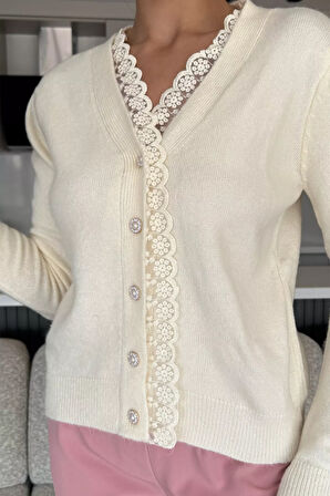 Kadın Ön Düğmeli Fistolu Triko Hırka (s-m-l-xl Beden Uyumludur.)