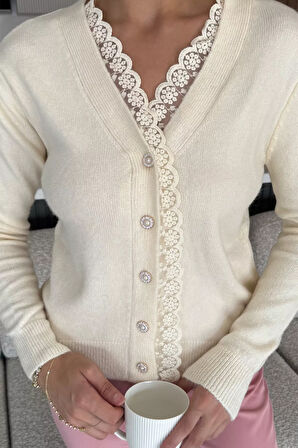 Kadın Ön Düğmeli Fistolu Triko Hırka (s-m-l-xl Beden Uyumludur.)