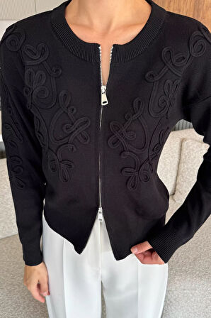 Kadın Fermuarlı Triko Hırka (s-m-l Uyumludur)