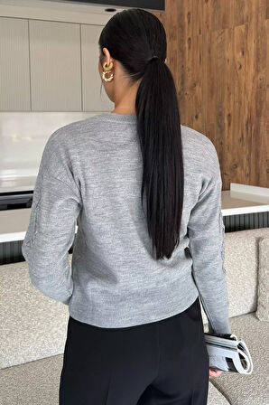 Kadın Fermuarlı Triko Hırka (s-m-l Uyumludur)