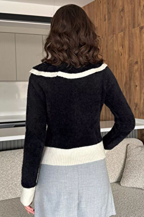 Kadın Bebe Yaka Yumoş İplik Triko Ceket (s-m-l Uyumludur)