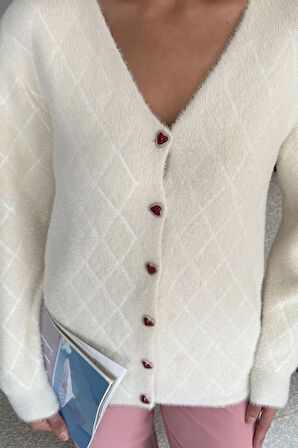 Kadın Yumoş İplik Sakallı Triko Hırka (s-m-l-xl Uyumludur)