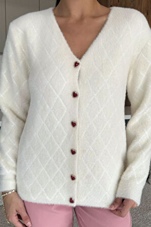 Kadın Yumoş İplik Sakallı Triko Hırka (s-m-l-xl Uyumludur)