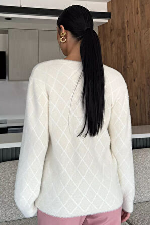 Kadın Yumoş İplik Sakallı Triko Hırka (s-m-l-xl Uyumludur)