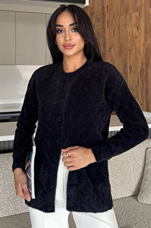 Kadın Ön Düğmeli Yumoş İplik Triko Ceket (s-m-l Uyumludur)