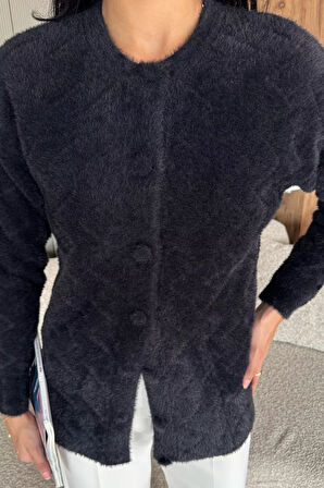 Kadın Ön Düğmeli Yumoş İplik Triko Ceket (s-m-l Uyumludur)