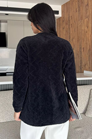Kadın Ön Düğmeli Yumoş İplik Triko Ceket (s-m-l Uyumludur)
