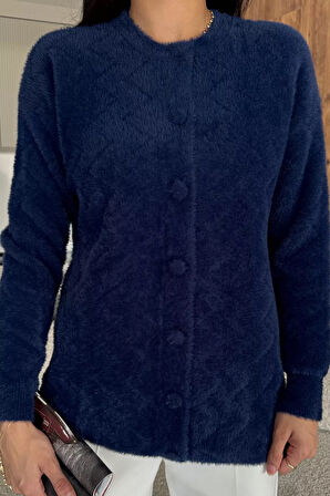 Kadın Ön Düğmeli Yumoş İplik Triko Ceket (s-m-l Uyumludur)