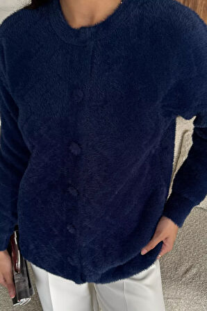 Kadın Ön Düğmeli Yumoş İplik Triko Ceket (s-m-l Uyumludur)