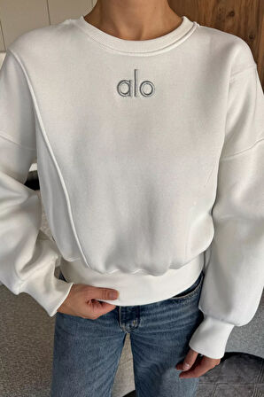 Kadın Nakışlı Üç İplik Şardonlu Sweatshirt (s-m-l Uyumludur)