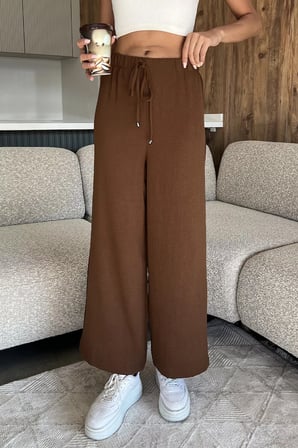 Kadın Bel Lastikli Bol Kesim Pantolon