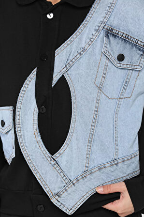 Kadın Kot Garnili Mevsimlik Ceket