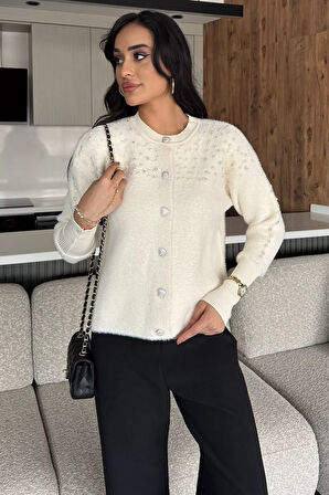 Omuz Taşlı Şardonlu Triko Ceket(s,m,l,xl Uyumludur)