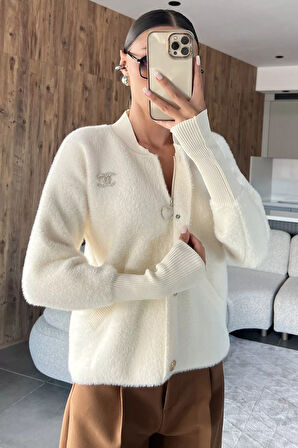 Broşlu Şardonlu Triko Ceket (s,m,l,xl Uyumludur