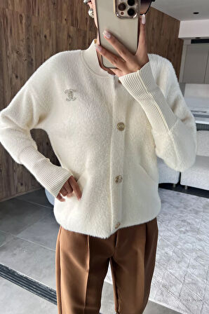 Broşlu Şardonlu Triko Ceket (s,m,l,xl Uyumludur