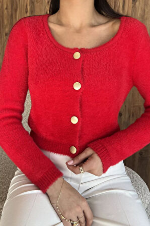 Şardonlu Kadın Crop Top Triko Hırka (s,m,l,xl Uyumludur)