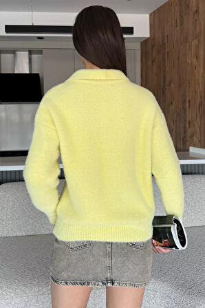 Gömlek Yaka Düğmeli Şardonlu Triko Kazak (s,m,l,xl Uyumludur)