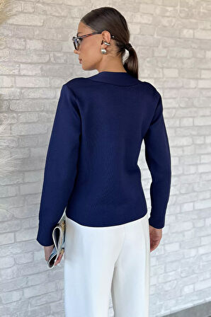 Çift Cepli Düğmeli Triko Ceket (s,m,l Uyumludur)