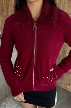 Cep Boncuklu Şardonlu Triko Ceket (s,m,l,xl Uyumludur)