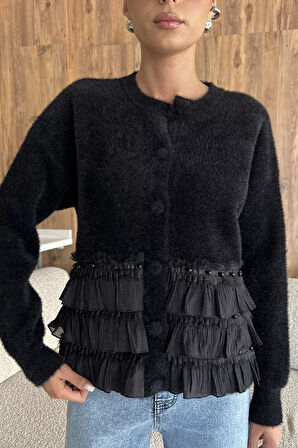 Alt Kısmı Fırfırlı Yumoş Triko Ceket (s,m,l,xl Uyumludur)