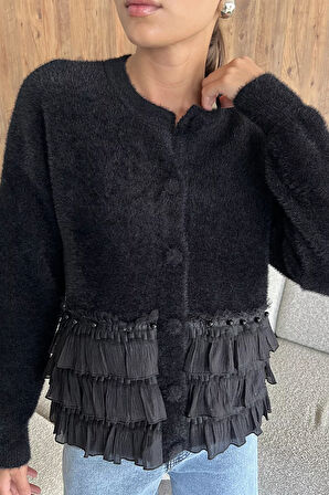 Alt Kısmı Fırfırlı Yumoş Triko Ceket (s,m,l,xl Uyumludur)