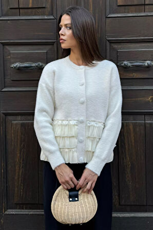 Alt Kısmı Fırfırlı Yumoş Triko Ceket (s,m,l,xl Uyumludur)