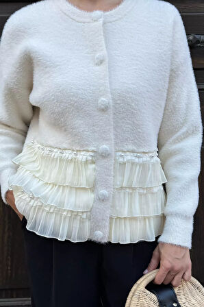 Alt Kısmı Fırfırlı Yumoş Triko Ceket (s,m,l,xl Uyumludur)