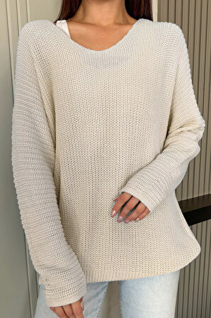 V Yaka Salaş Triko Bluz (s,m,l,xl Uyumludur)