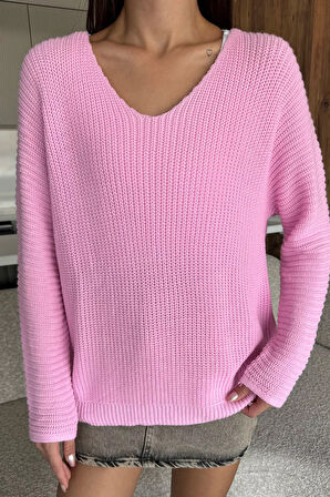 V Yaka Salaş Triko Bluz (s,m,l,xl Uyumludur)