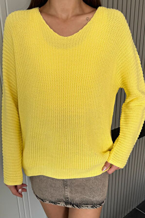 V Yaka Salaş Triko Bluz (s,m,l,xl Uyumludur)