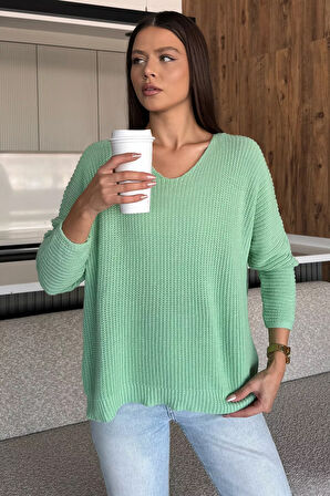 V Yaka Salaş Triko Bluz (s,m,l,xl Uyumludur)