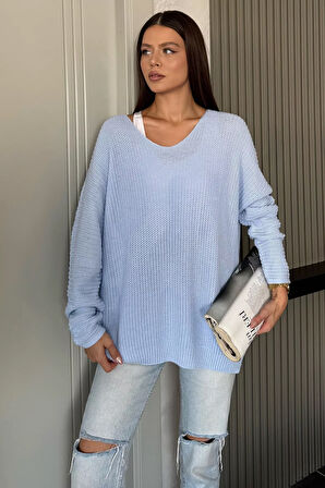 V Yaka Salaş Triko Bluz (s,m,l,xl Uyumludur)