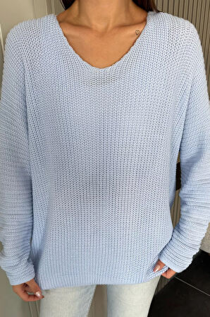 V Yaka Salaş Triko Bluz (s,m,l,xl Uyumludur)