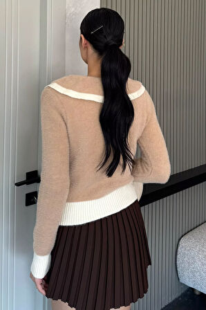 Kadın Bebe Yaka Yumoş İplik Triko Ceket (s-m-l Uyumludur)