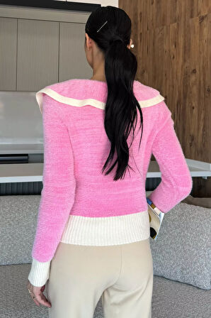 Kadın Bebe Yaka Yumoş İplik Triko Ceket (s-m-l Uyumludur)