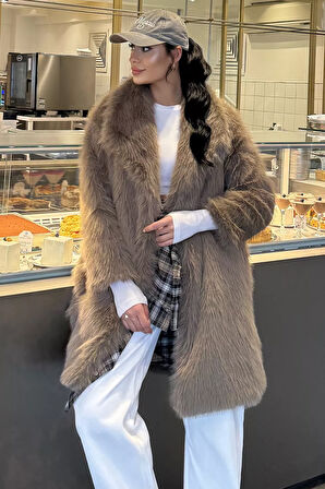 Kadın Astarlı Kürklü Uzun Mont