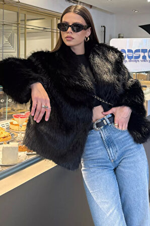 Kadın Astarlı Kürklü Kısa Mont