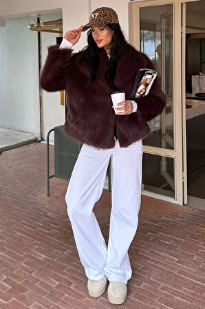 Kadın Astarlı Kürklü Kısa Mont