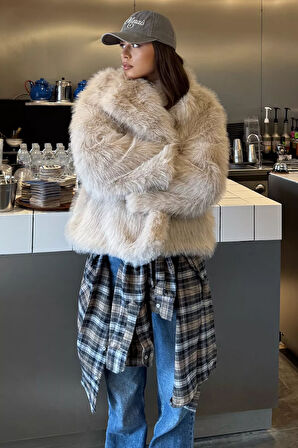 Kadın Astarlı Kürklü Kısa Mont