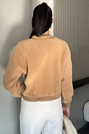 Kadın Taşlı Yumoş Triko Ceket (s-m-l-xl Beden Uyumludur.)