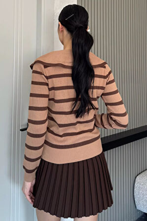 Fiyonklu Sahte Düğmeli Triko Bluz (s,m,l Uyumludur)