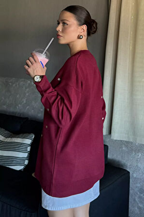 Kadın Kalp Nakışlı Triko Kazak