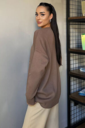 Kalp Nakışlı Kadın Triko Kazak