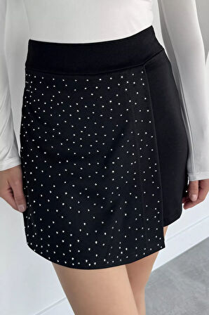 Kadın Taş İşlemeli Şort Etek