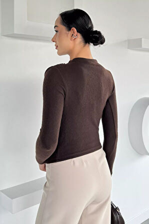 Kadın Omuz Ve Yan Büzgülü Bluz