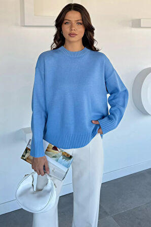 Kadın Bisklet Yaka Triko Kazak