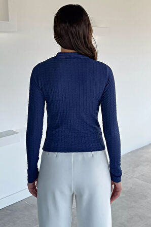 Kadın Dik Yaka Basic Bluz