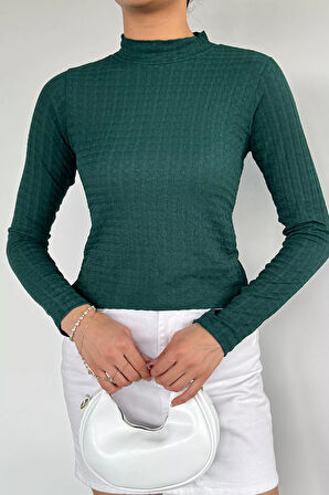 Kadın Dik Yaka Basic Bluz